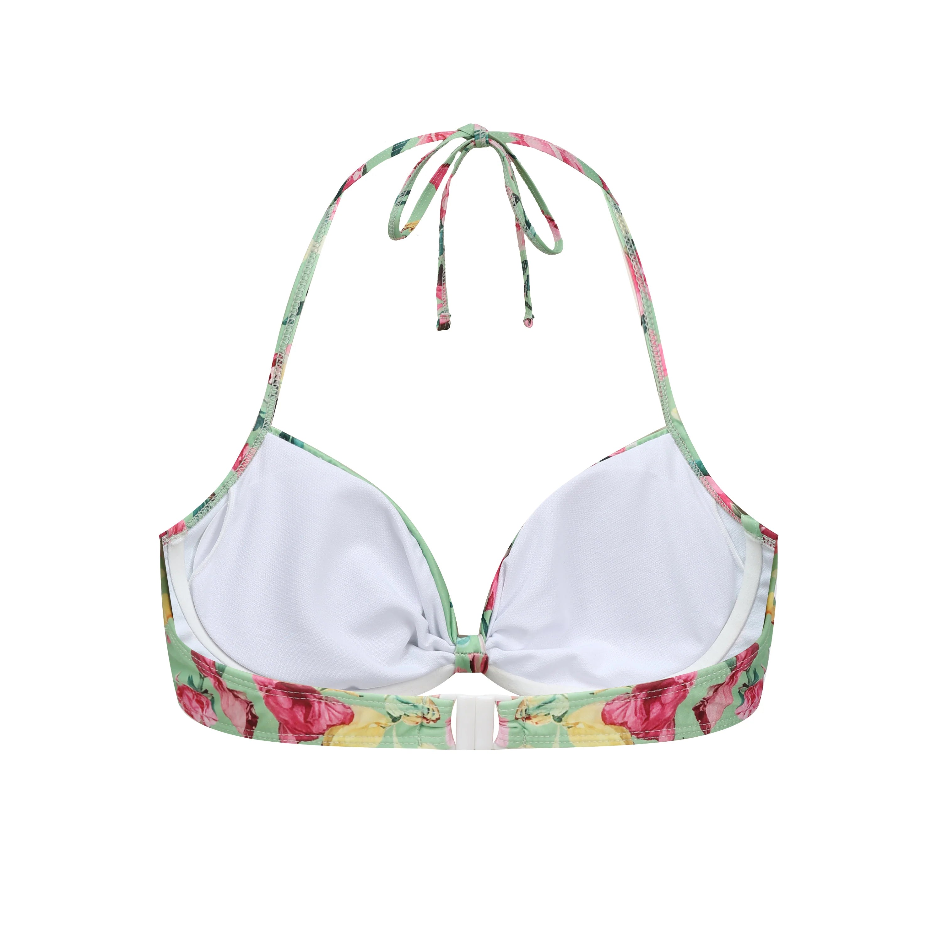 Mint Green & Pink Florals One-Piece Swimsuit&Bikini&Skirt