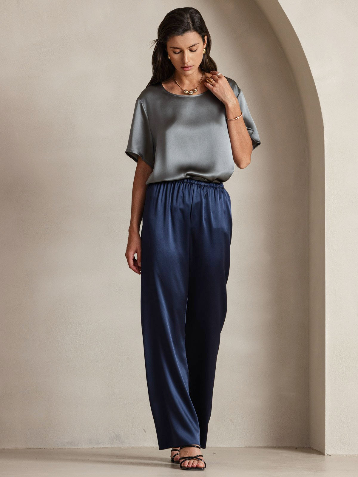 Pure Silk Short Sleeve T-shirt (pants not included)