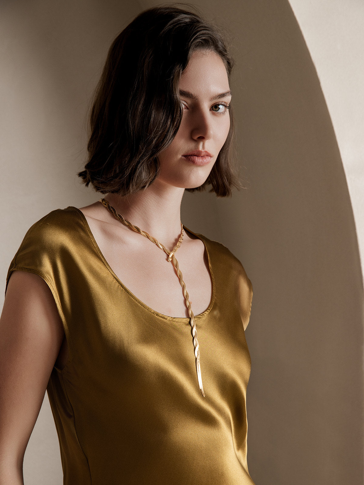 19Momme Silk U-neck Sleeveless Dress