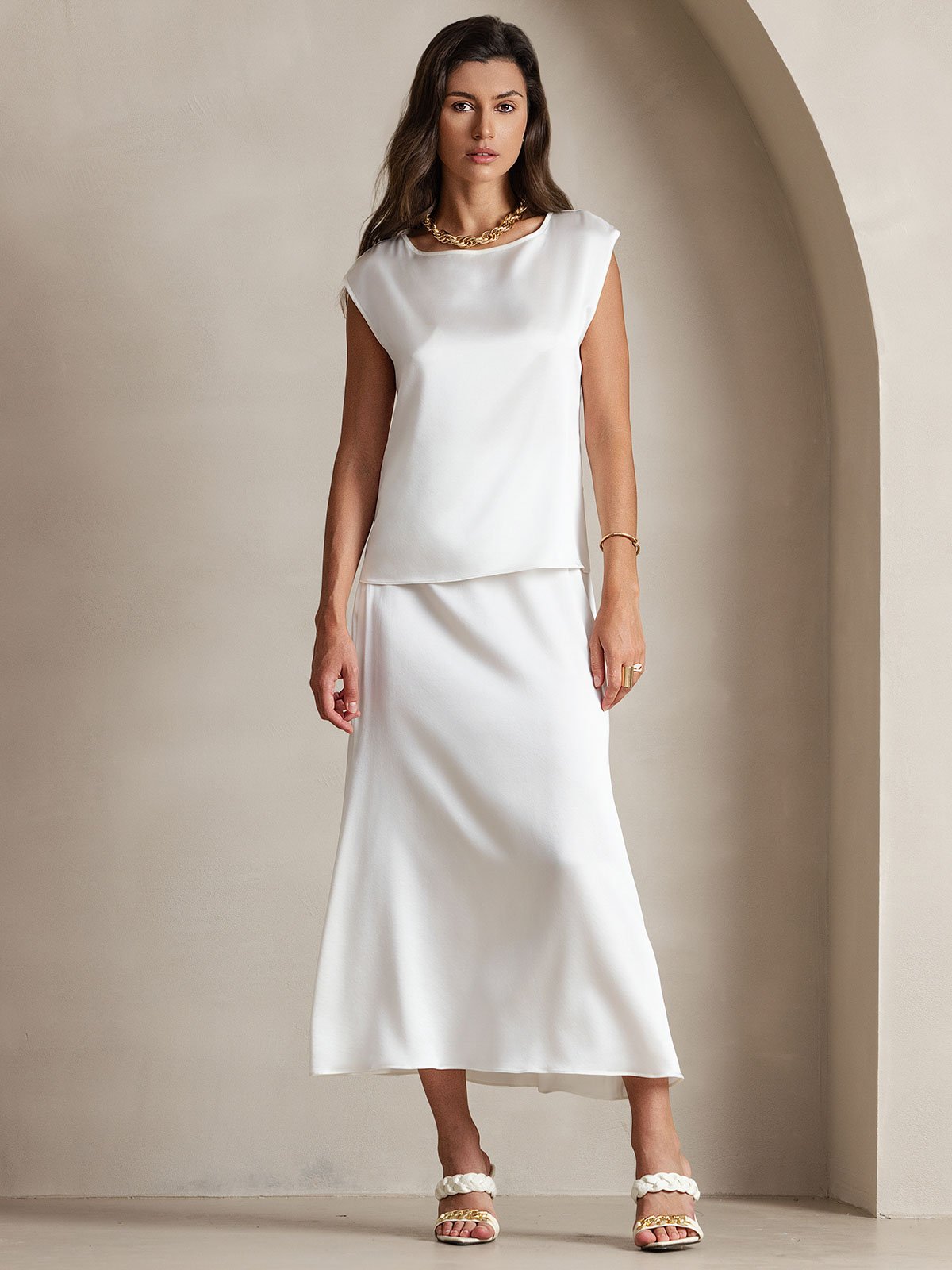 19Momme Silk Cap Sleeve Tank Top