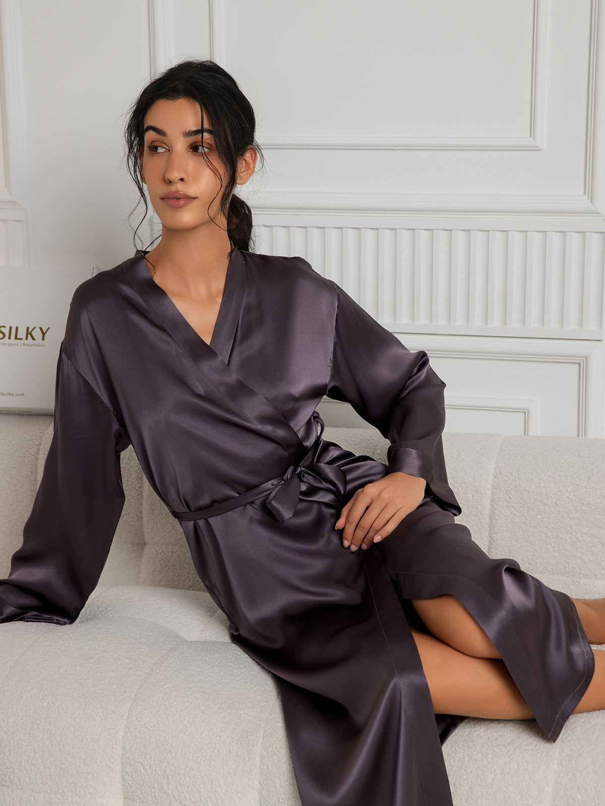 Pure Silk Elegant Women's Long Robe