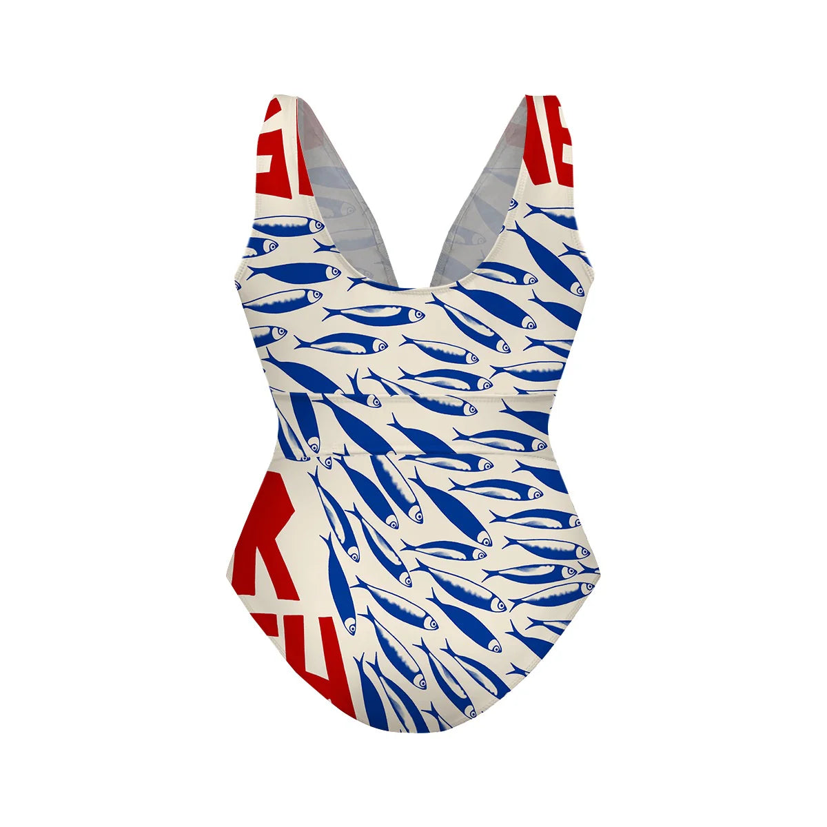 Pop Art Sea Vibes Sardine One-Piece Swimsuit&Skirt