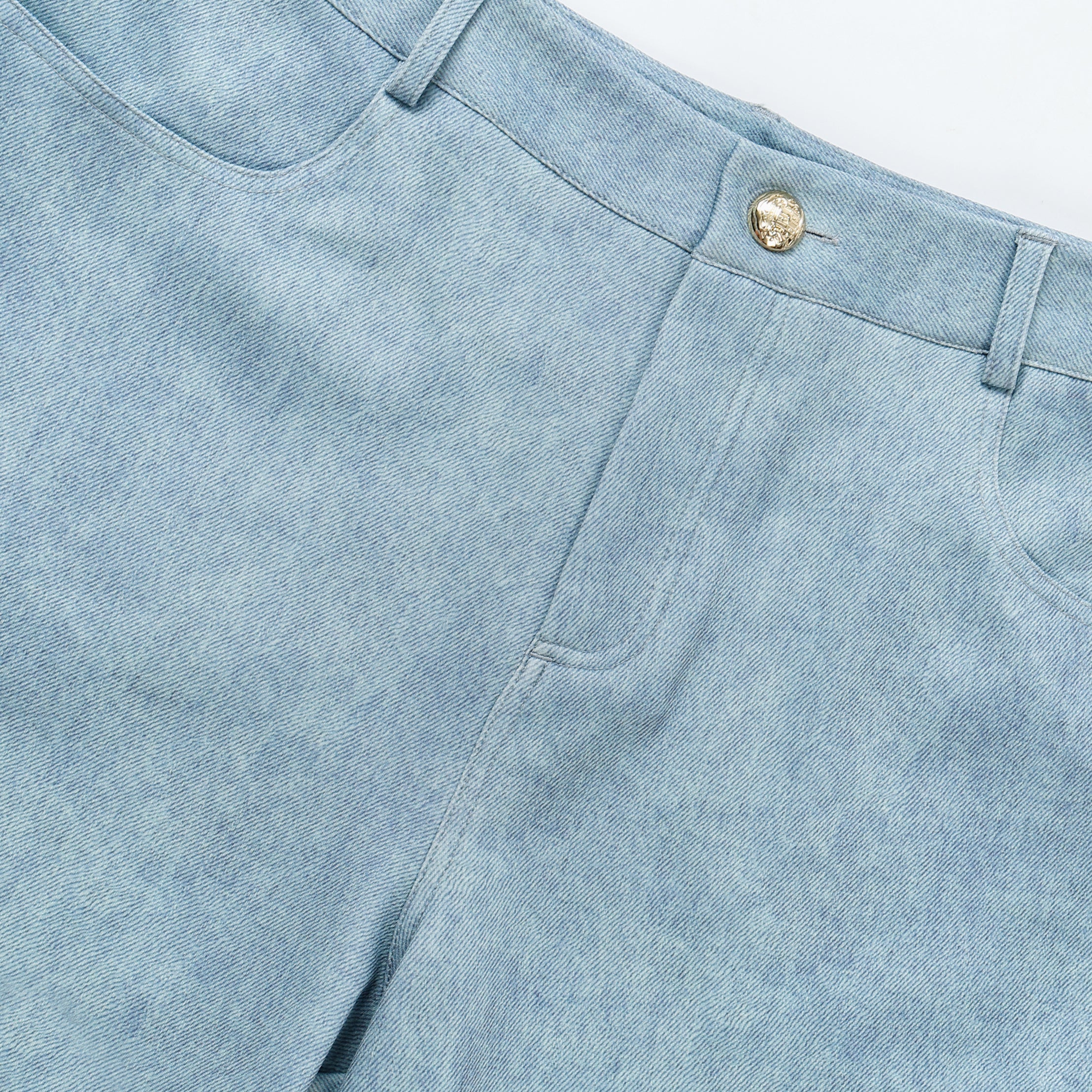 High-Waisted Light Wash Wide-Leg Denim Pants