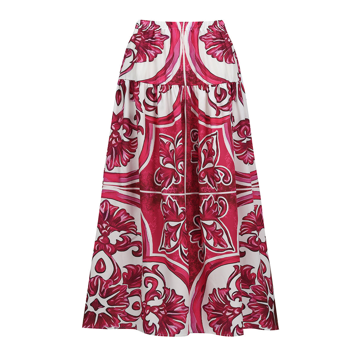 Vintage Floral Rose Ouartz One-Piece Swimsuit&Skirt
