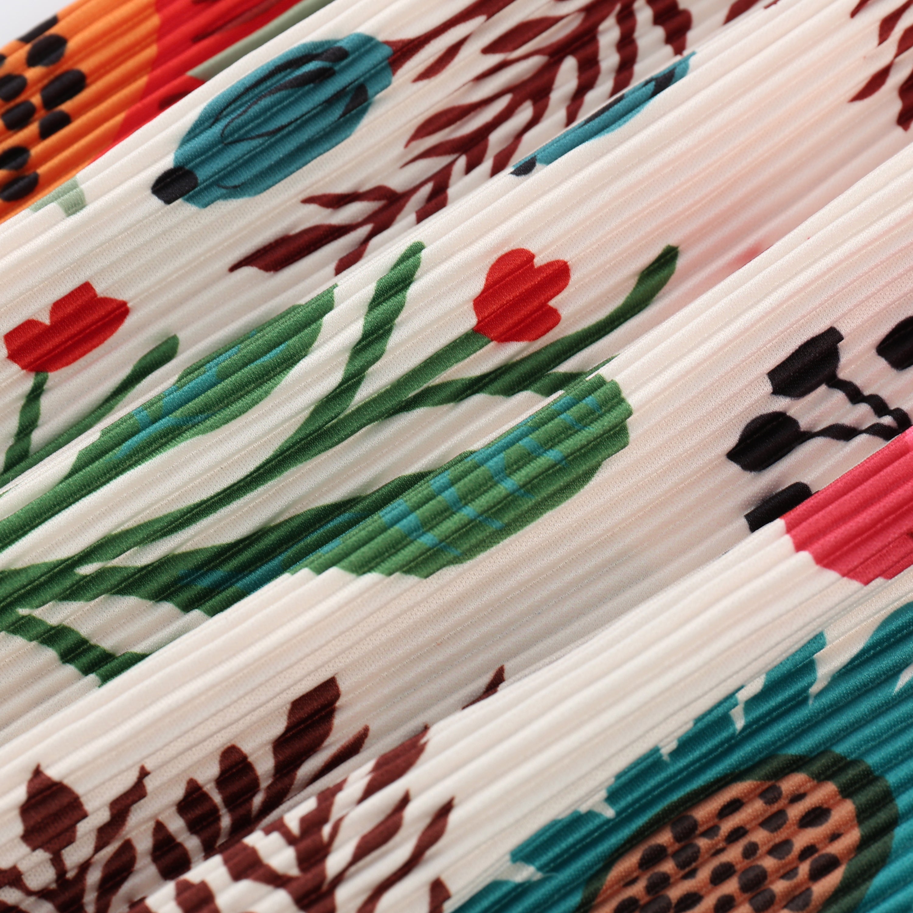 Flower Floral Print Abstract Print Wide-Leg Drawstring Palazzo Pleated Pants