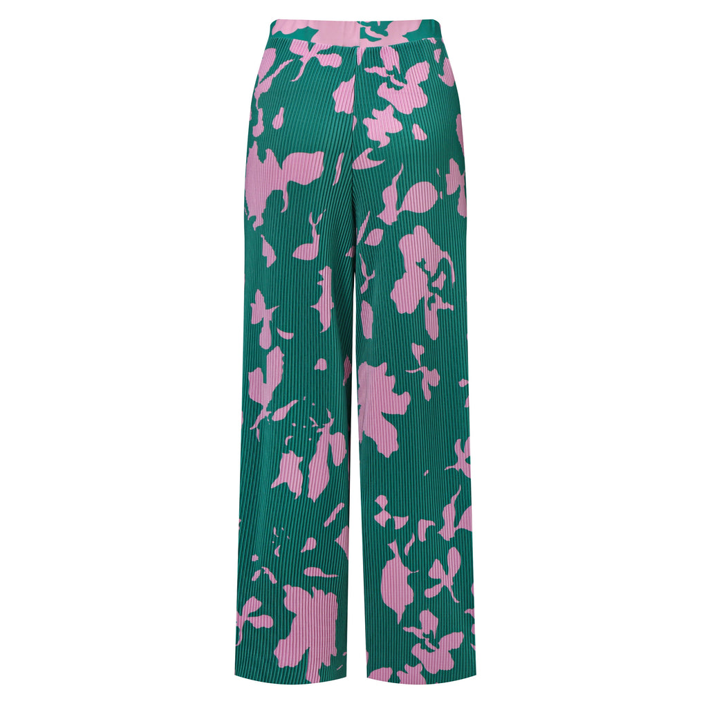 Indigo Chic Pleated Pants with Wide-Leg Trousers