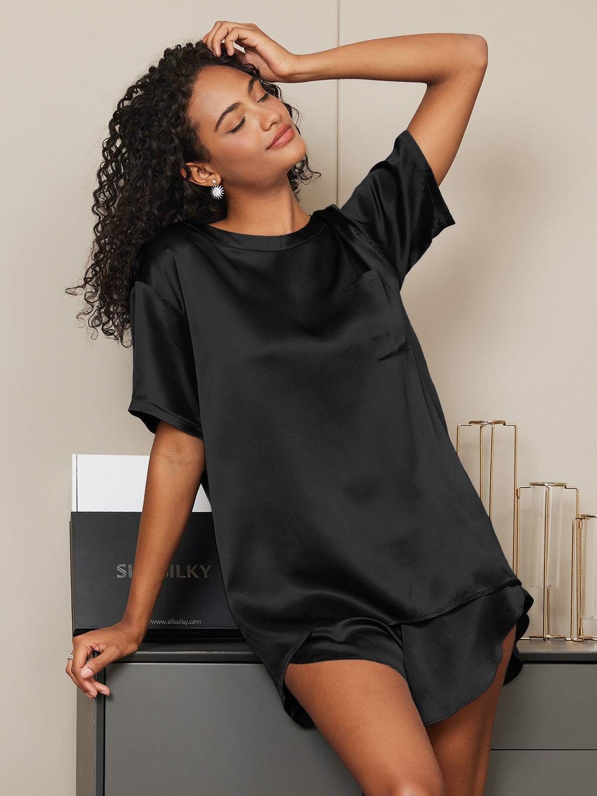 Pure Silk Short Sleeve Pajamas