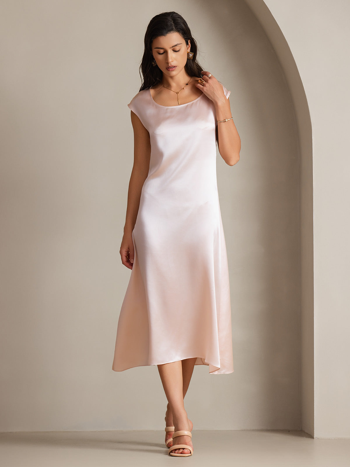 19Momme Silk U-neck Sleeveless Dress