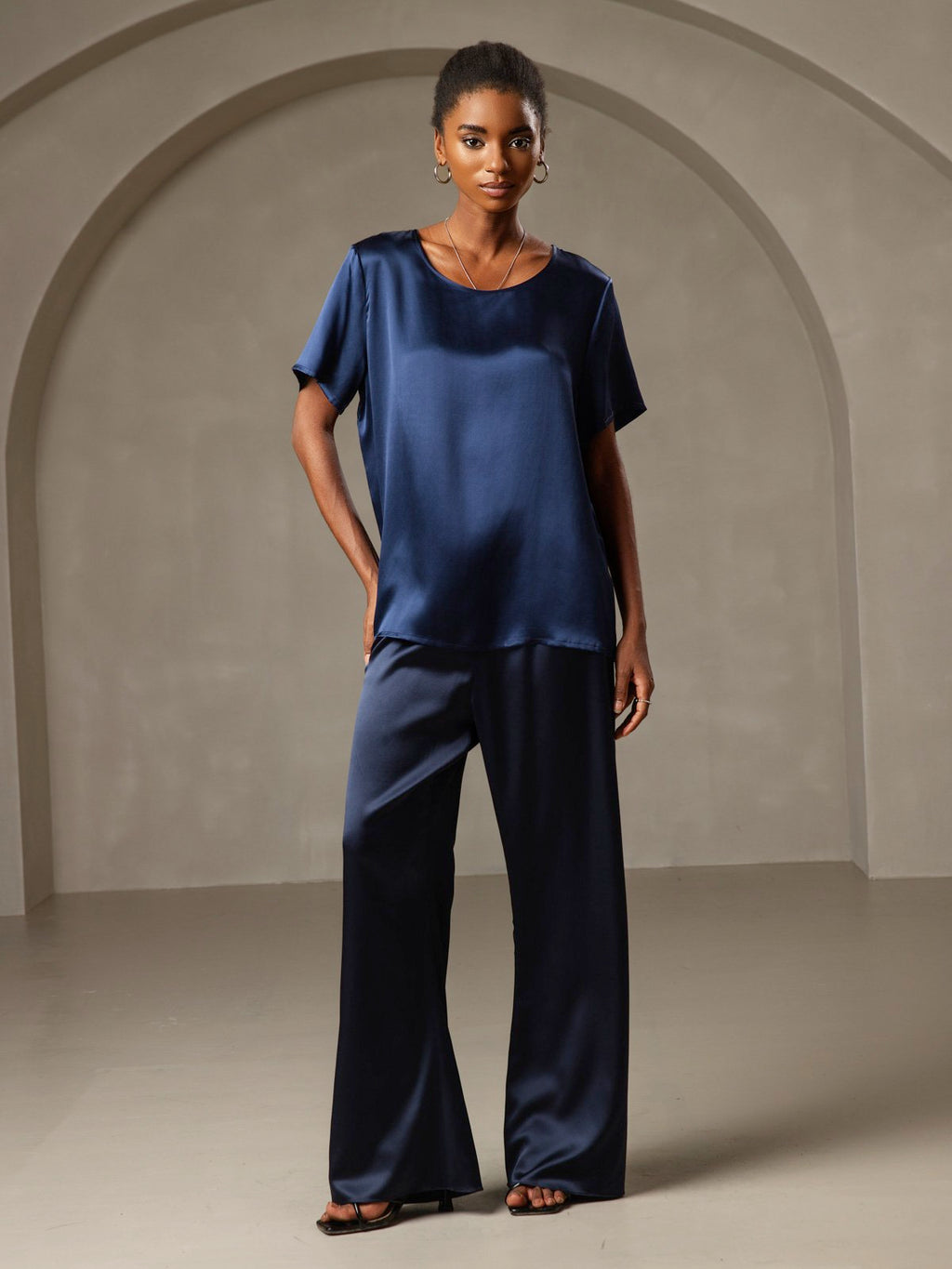 Pure Silk Short Sleeve T-shirt (pants not included)