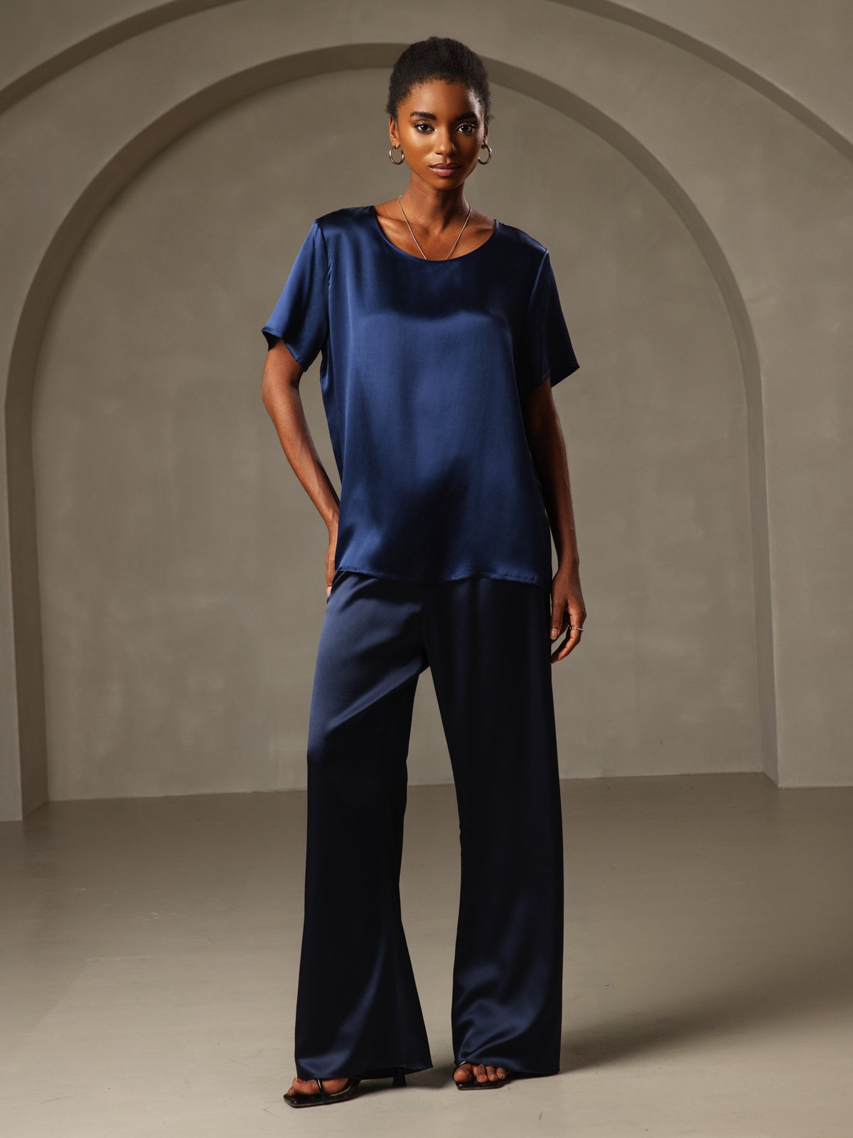 Pure Silk Short Sleeve T-shirt (pants not included)