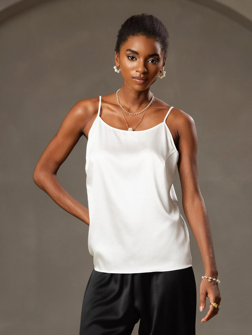 19Momme Silk Spaghetti Strap Camisole Top