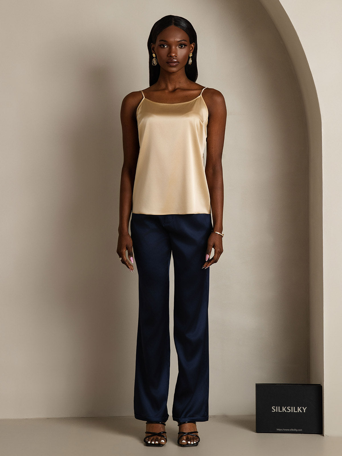 19Momme Silk Spaghetti Strap Camisole Top