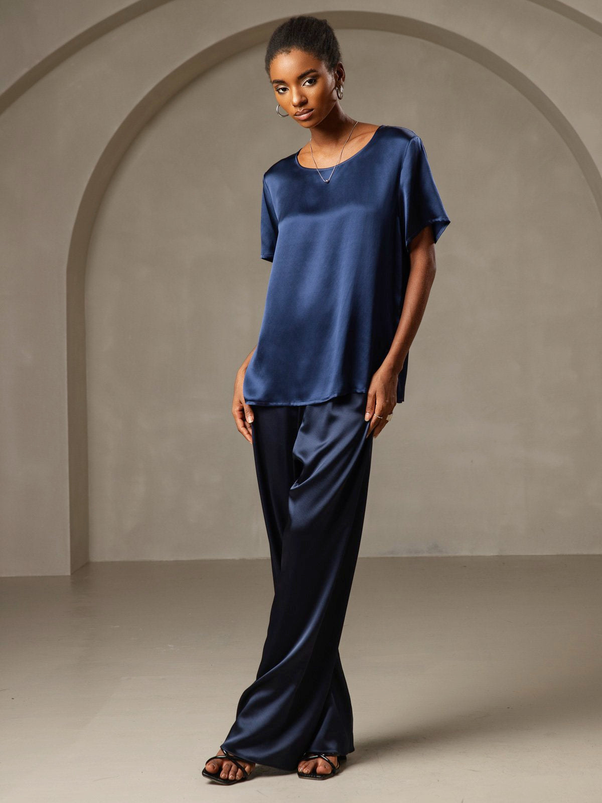 Pure Silk Short Sleeve T-shirt (pants not included)