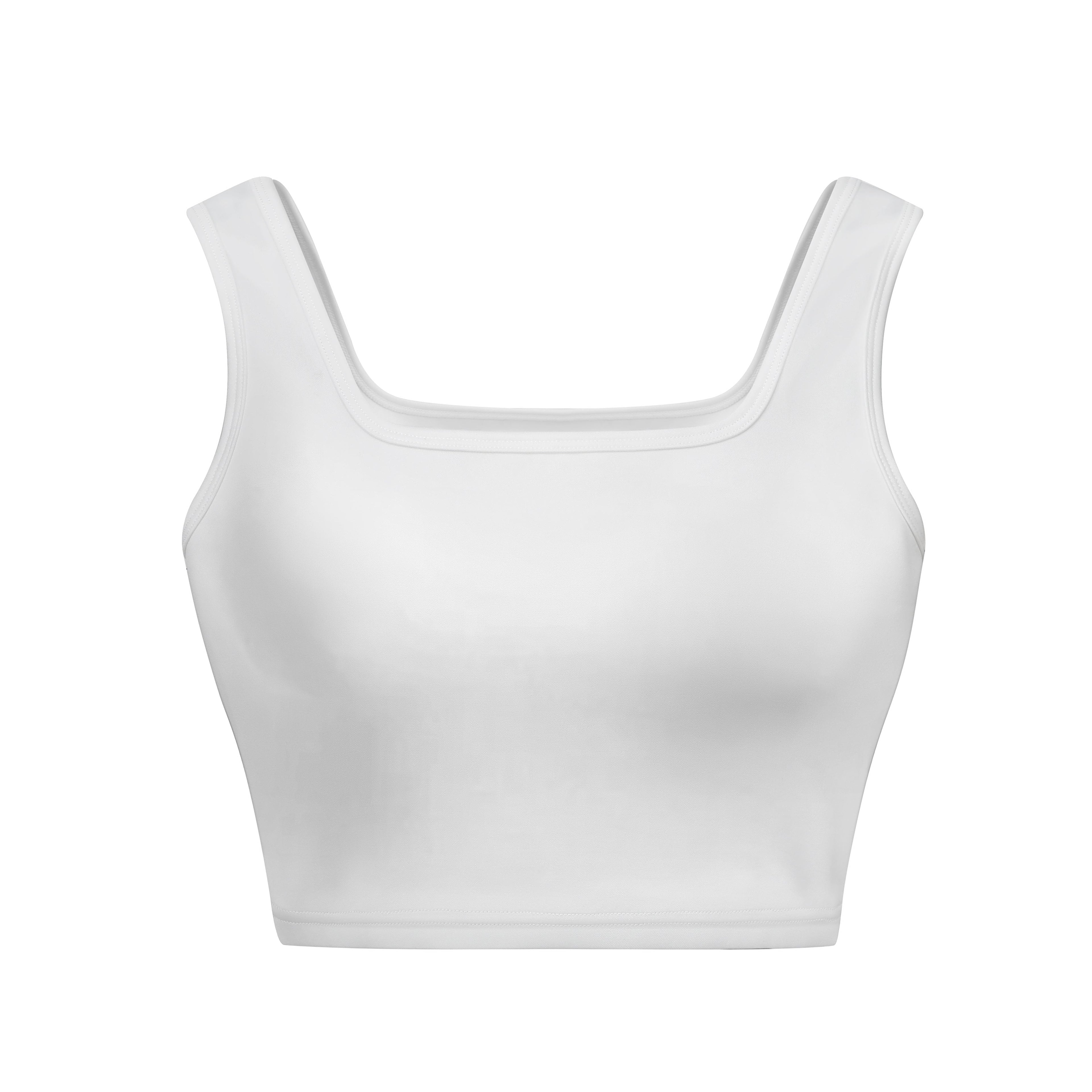 Square Neck Solid Crop Tank Top