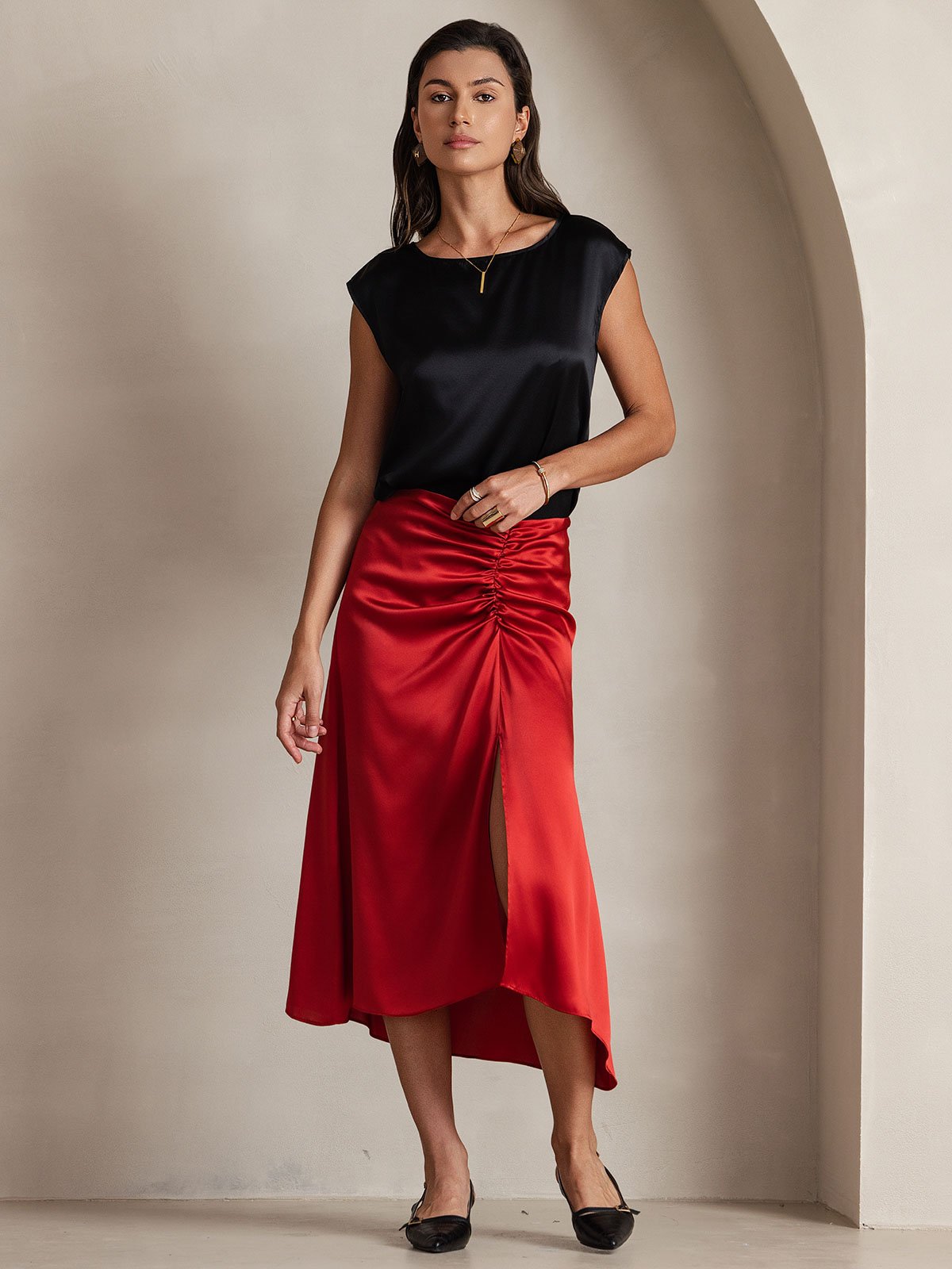 19Momme Silk Cap Sleeve Blouse