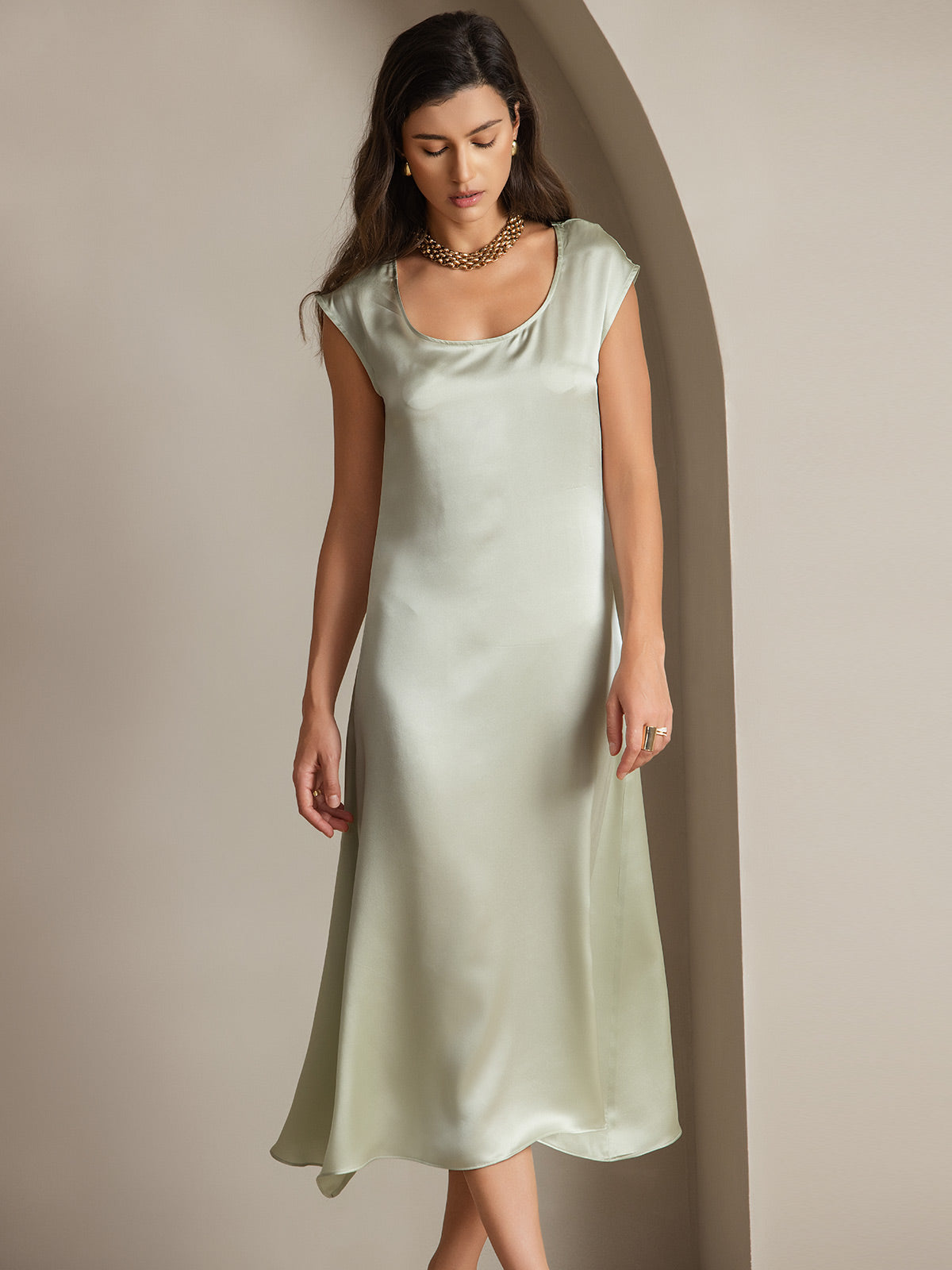 19Momme Silk U-neck Sleeveless Dress