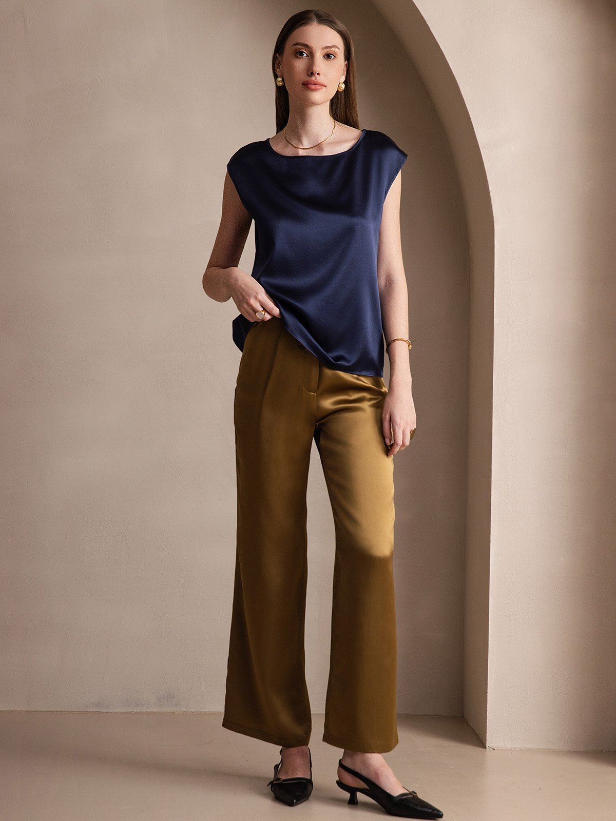 19Momme Silk Cap Sleeve Tank Top