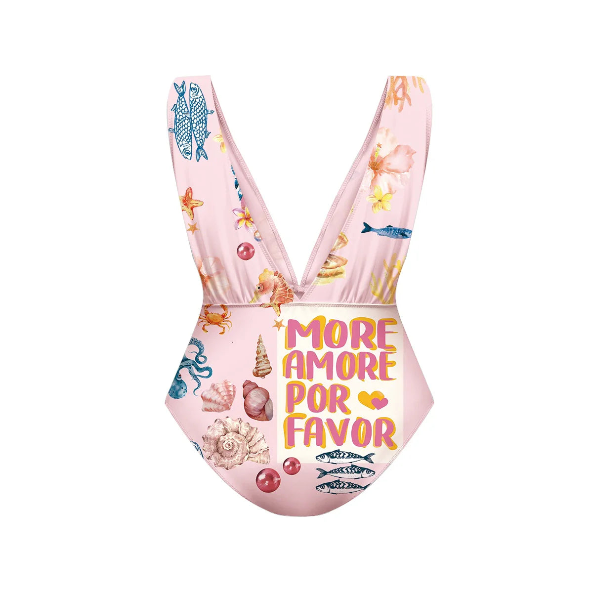 Ocean Love Pink Sea Life One-Piece Swimsuit&Skirt&Pants