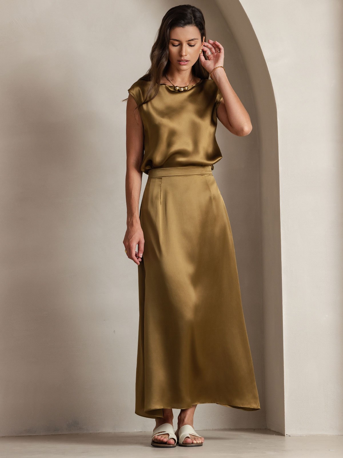 19Momme Silk Cap Sleeve Blouse