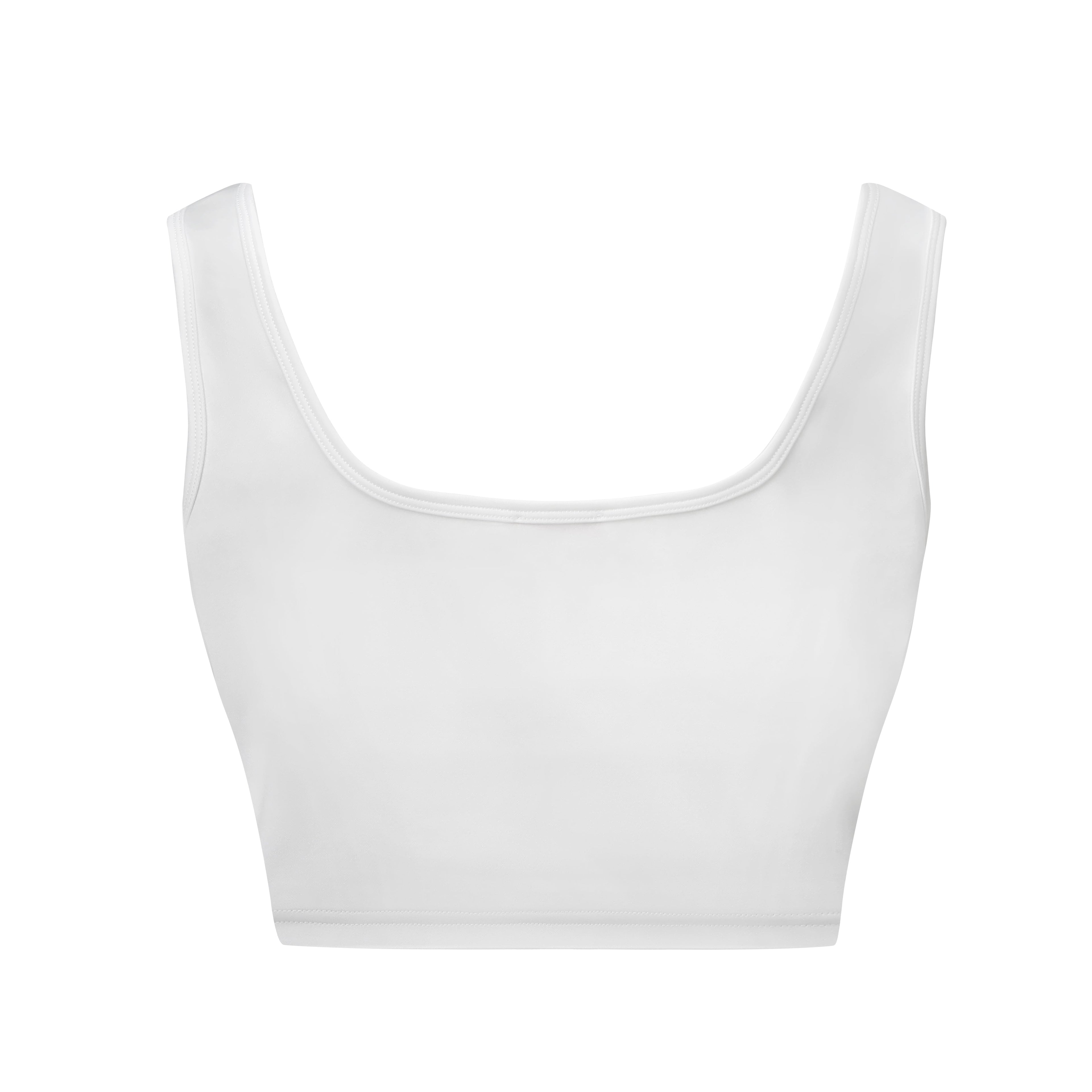 Square Neck Solid Crop Tank Top