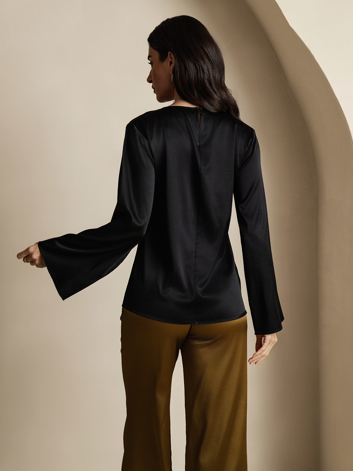 19Momme Silk Long-sleeved Blouse