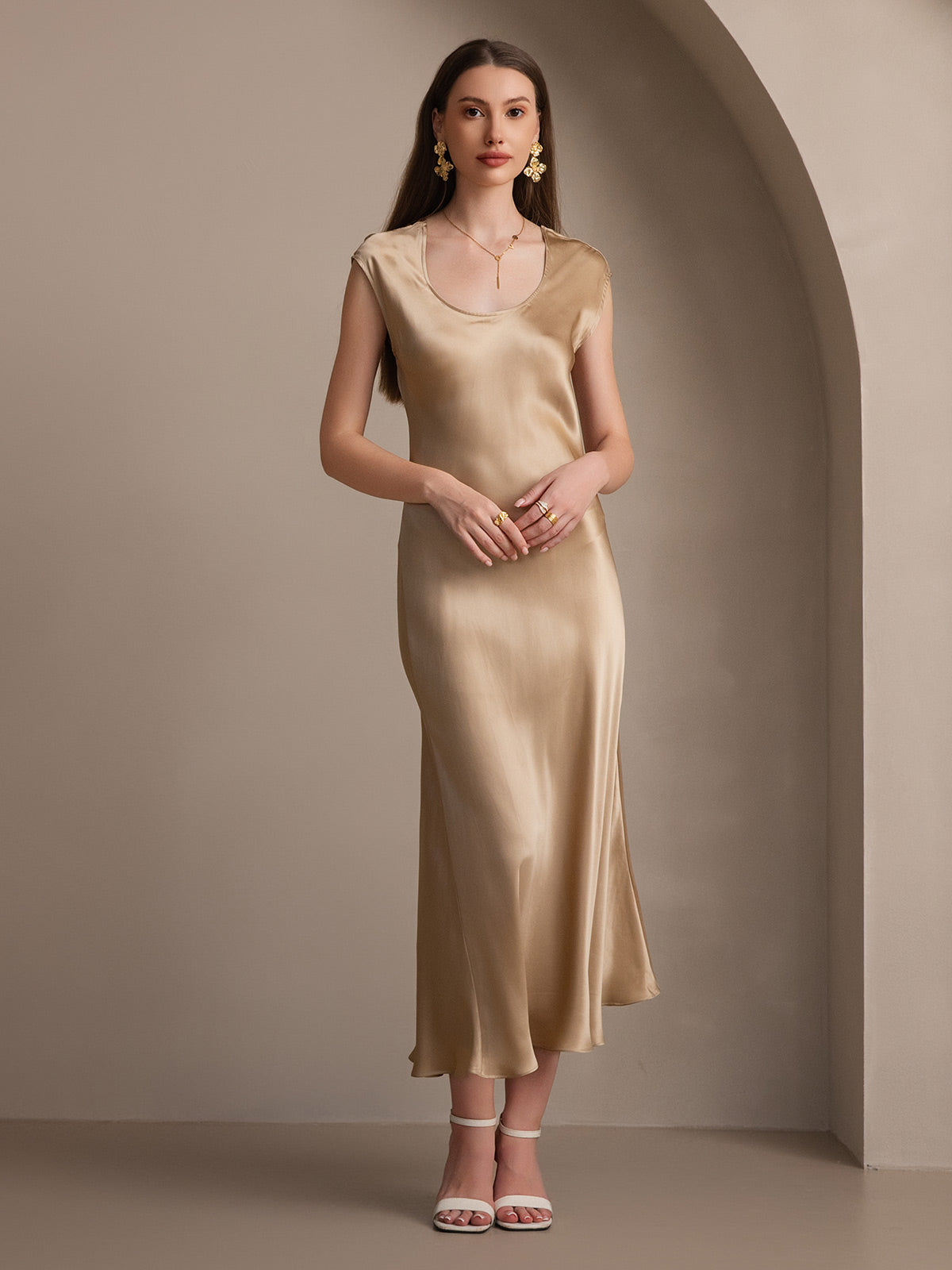 19Momme Silk U-neck Sleeveless Dress