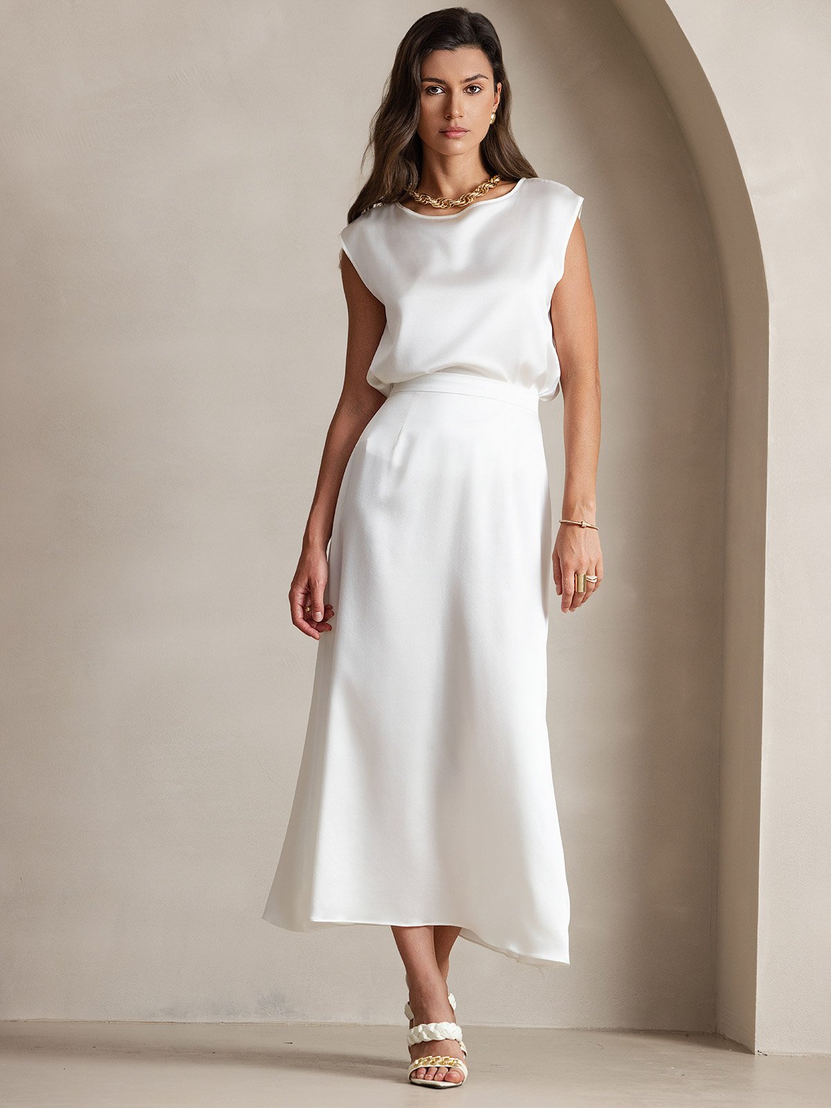 19Momme Silk Cap Sleeve Tank Top