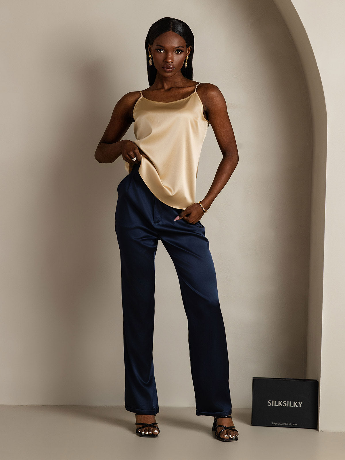 19Momme Silk Spaghetti Strap Camisole Top