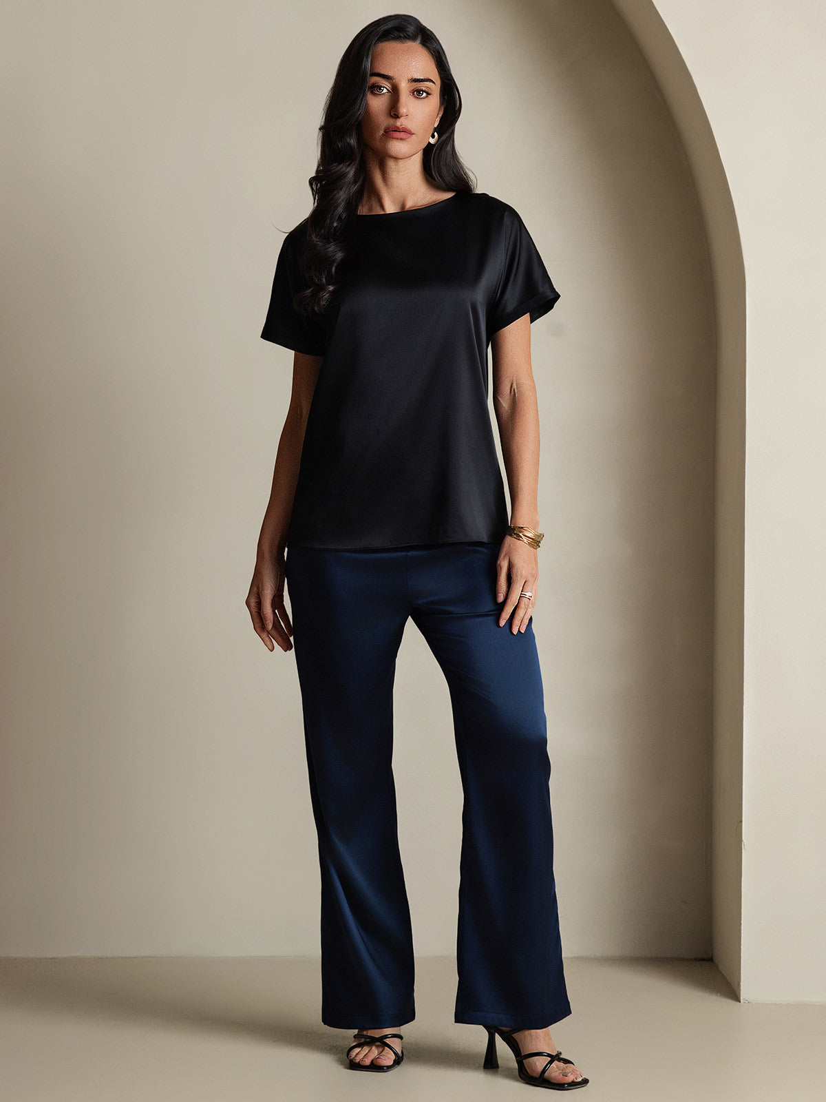 19Momme Silk Classic Casual Short Sleeve T-Shirt