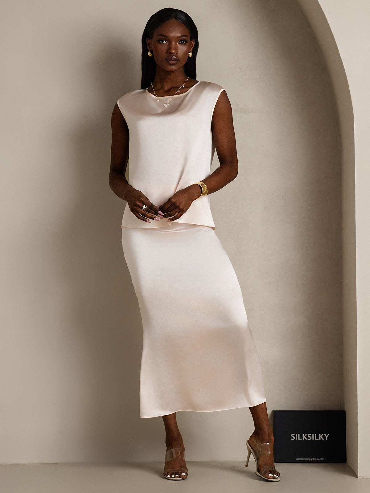 19Momme Silk Cap Sleeve Blouse
