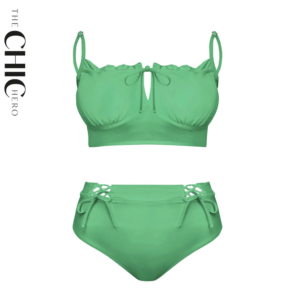 Green Straps Two-Piece Bikini Set