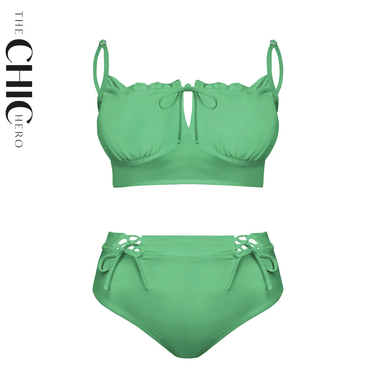 Green Straps Two-Piece Bikini Set