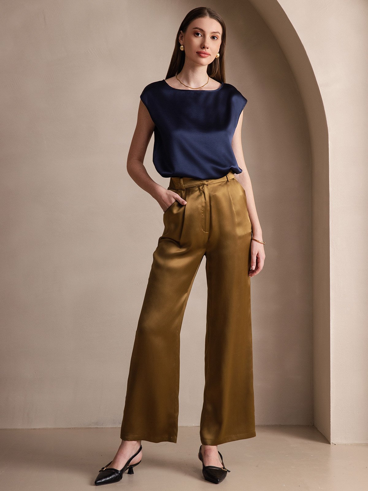 19Momme Silk Cap Sleeve Blouse