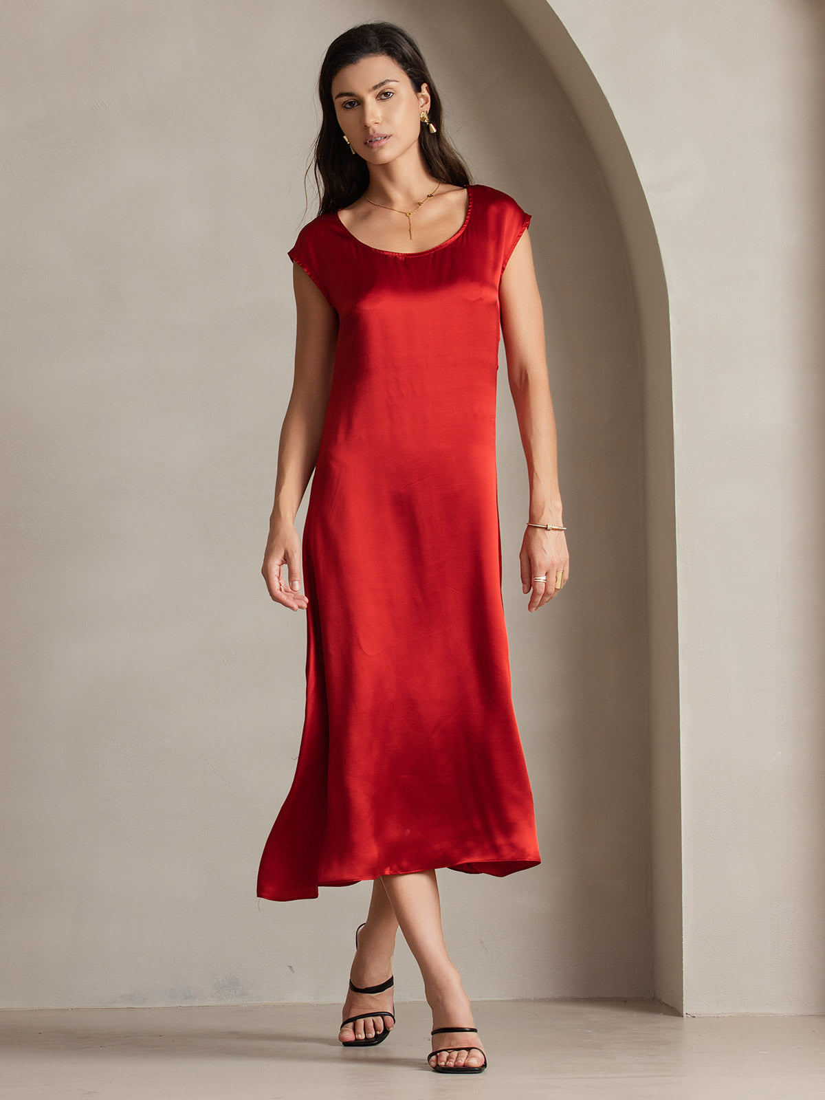 19Momme Silk U-neck Sleeveless Dress