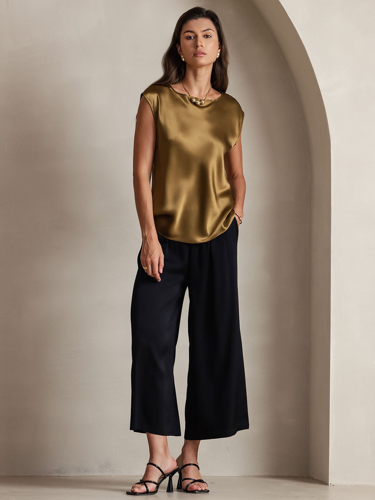 19Momme Silk Cap Sleeve Tank Top