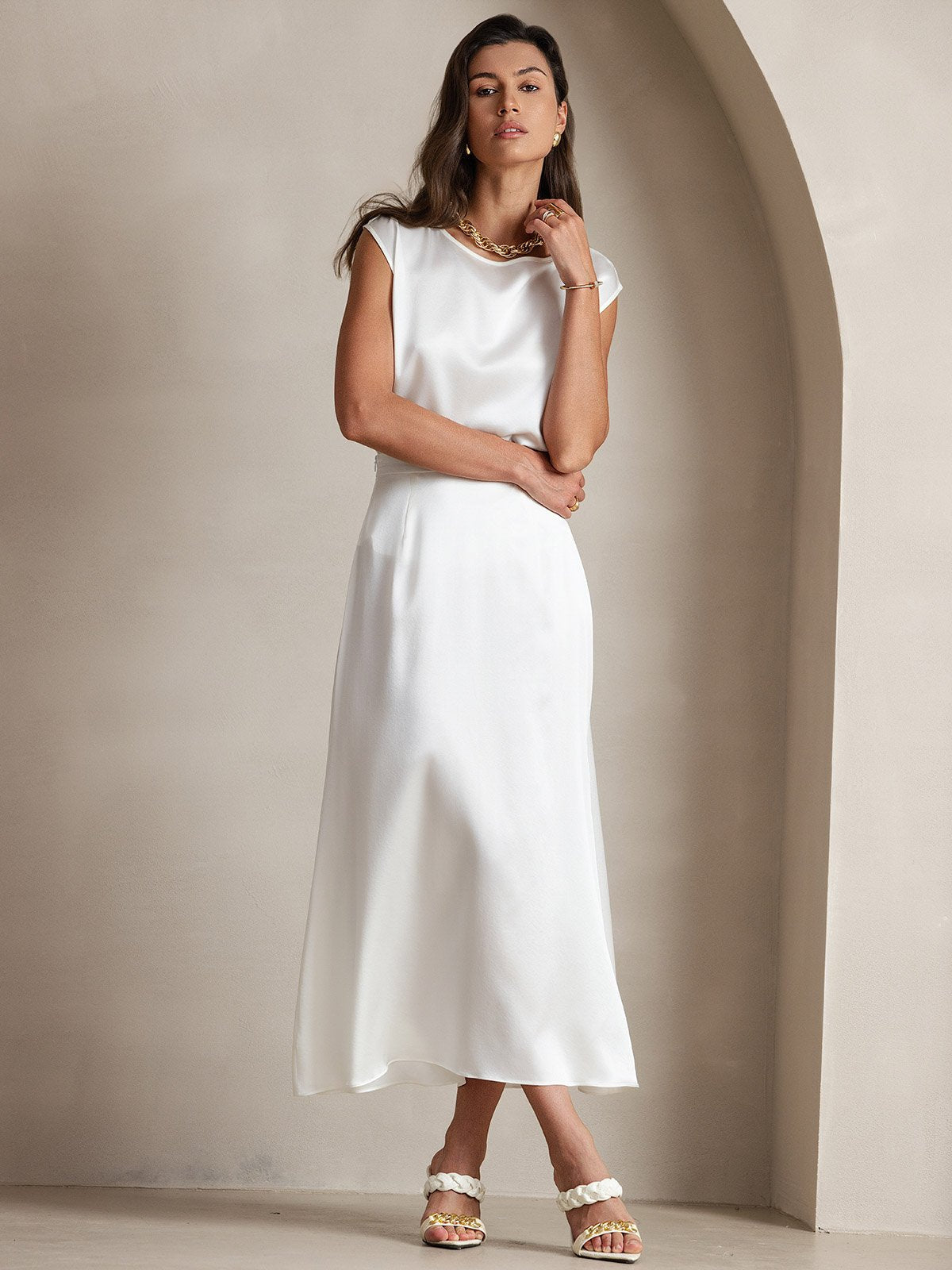 19Momme Silk Cap Sleeve Tank Top