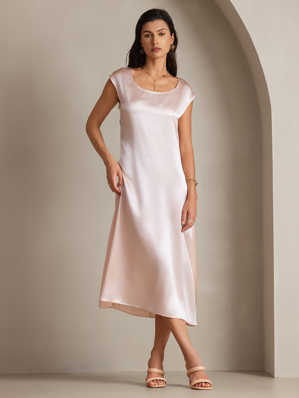 19Momme Silk U-neck Sleeveless Dress