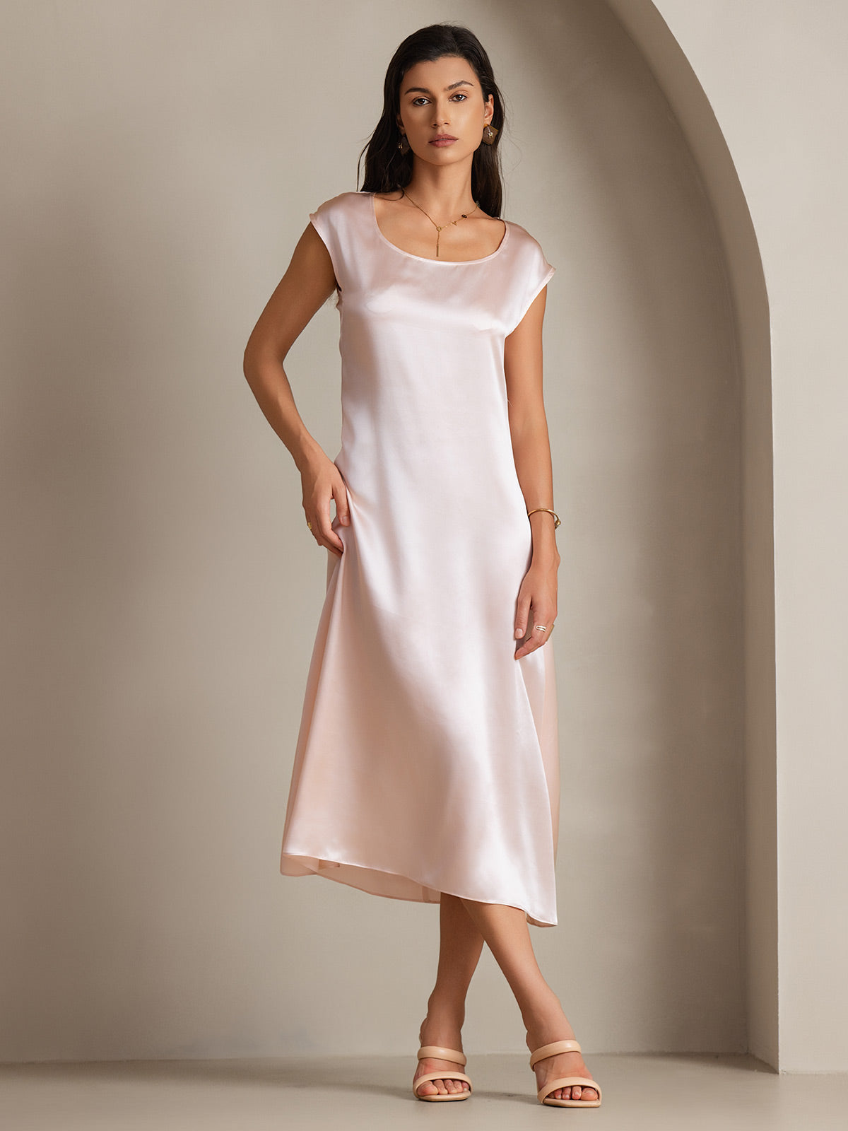 19Momme Silk U-neck Sleeveless Dress