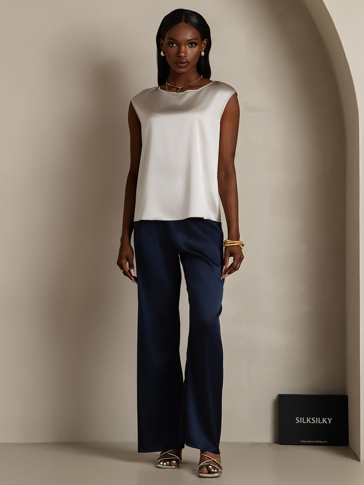19Momme Silk Cap Sleeve Blouse