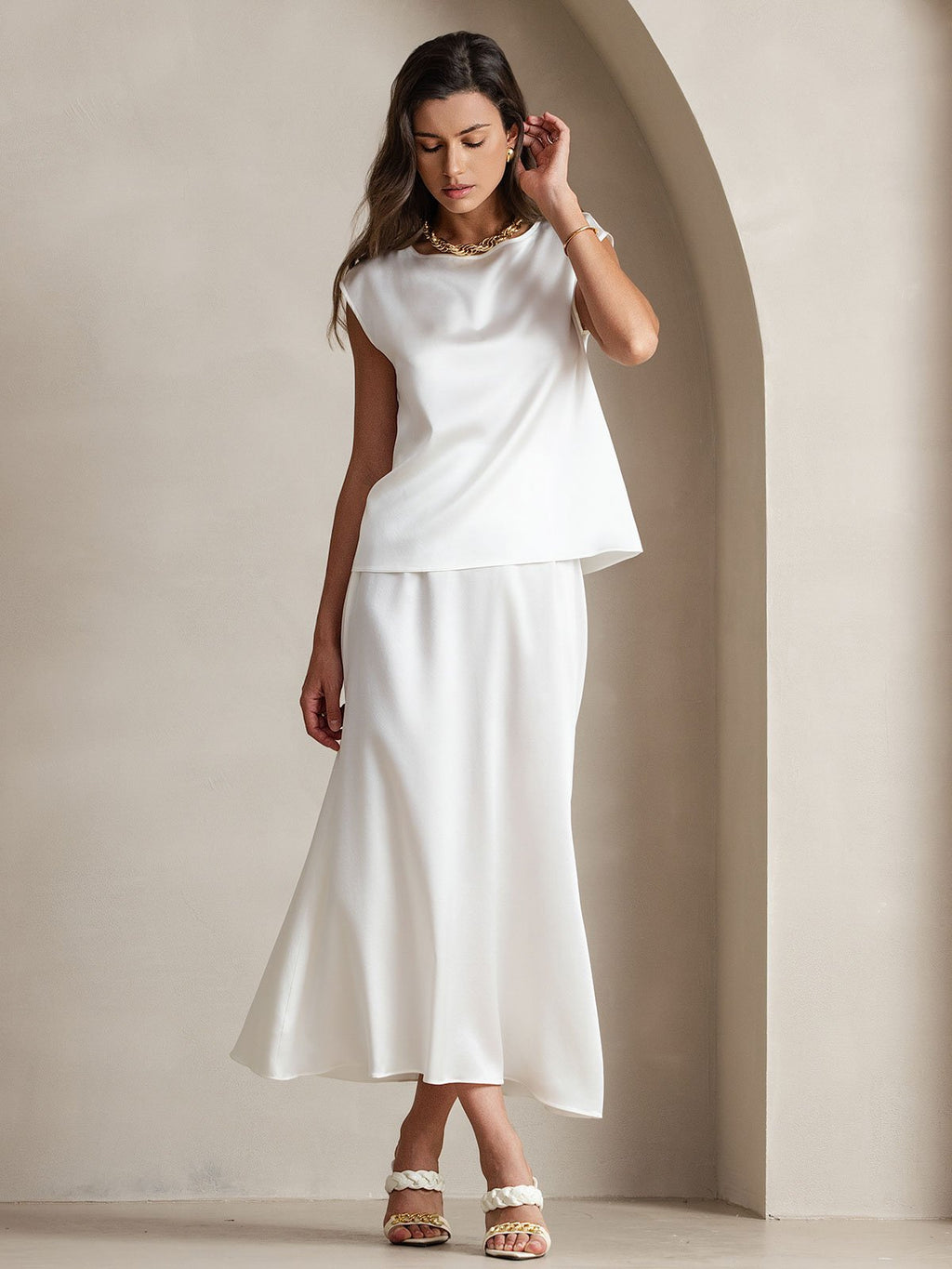 19Momme Silk Cap Sleeve Tank Top
