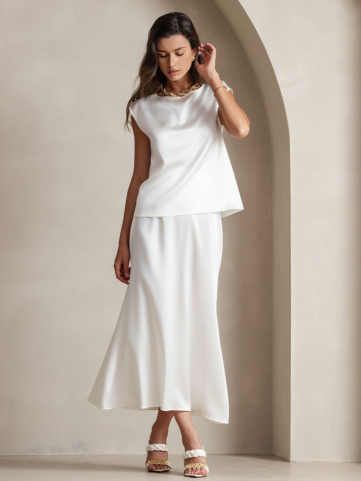 19Momme Silk Cap Sleeve Tank Top