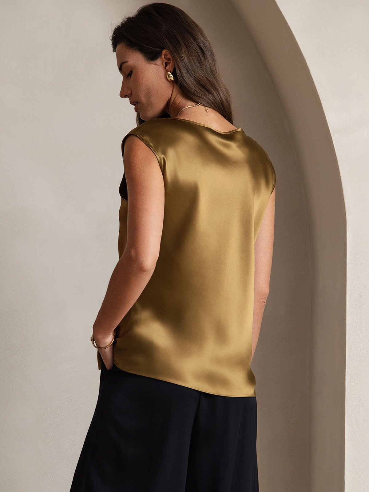 19Momme Silk Cap Sleeve Tank Top