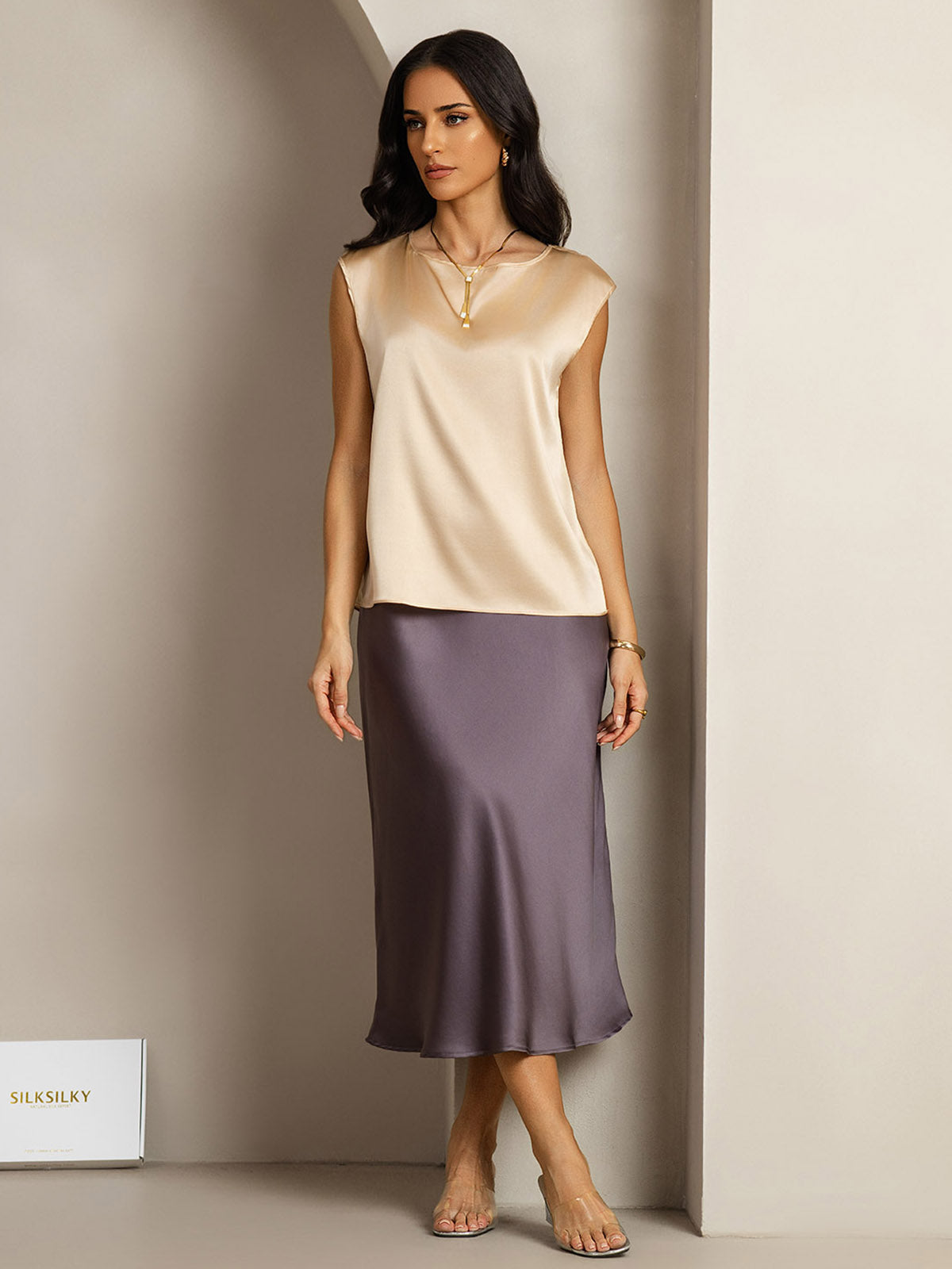 19Momme Silk Cap Sleeve Tank Top