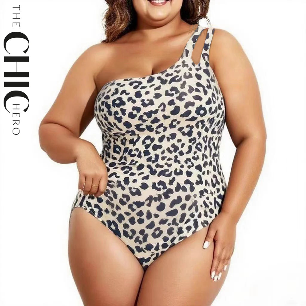 Leopard One Shoulder One-Piece Tummy Control Swimsuit