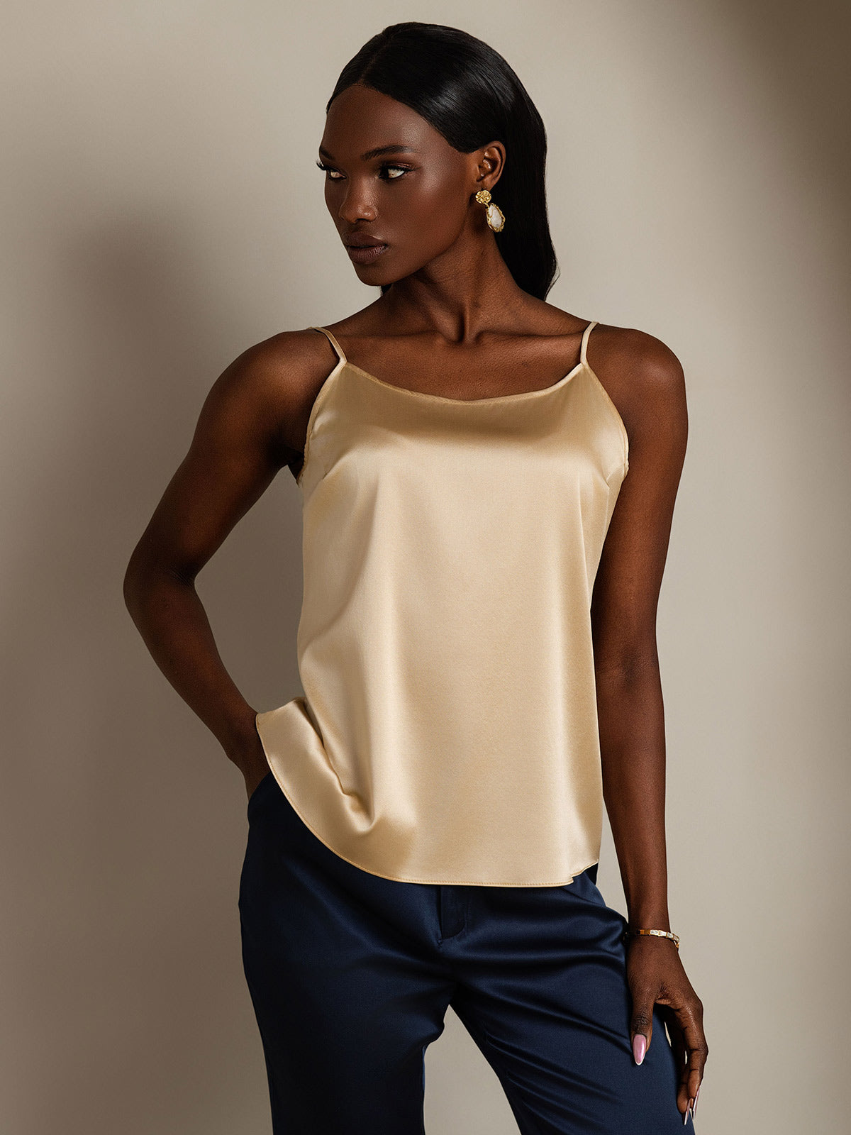 19Momme Silk Spaghetti Strap Camisole Top