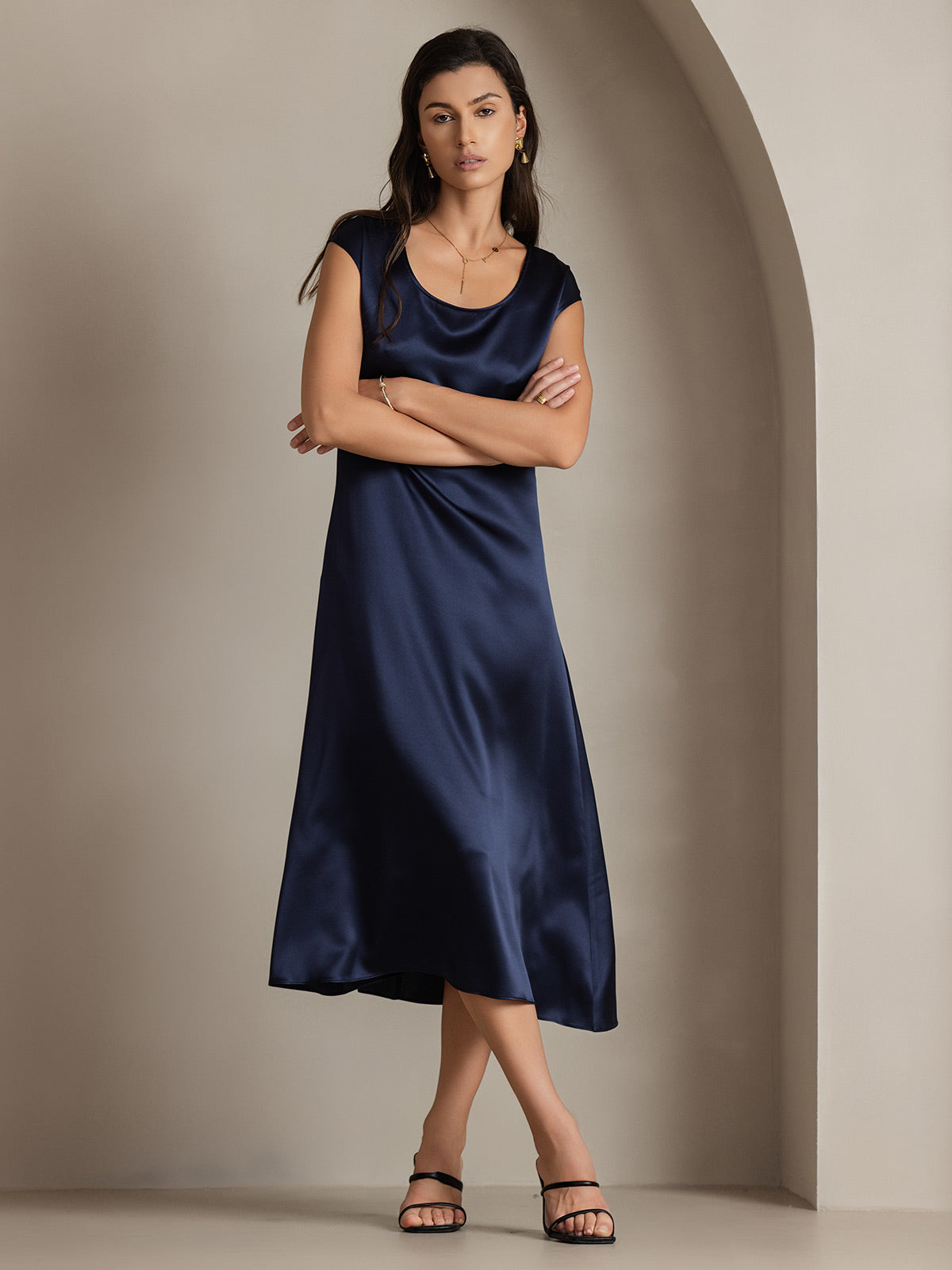 19Momme Silk U-neck Sleeveless Dress