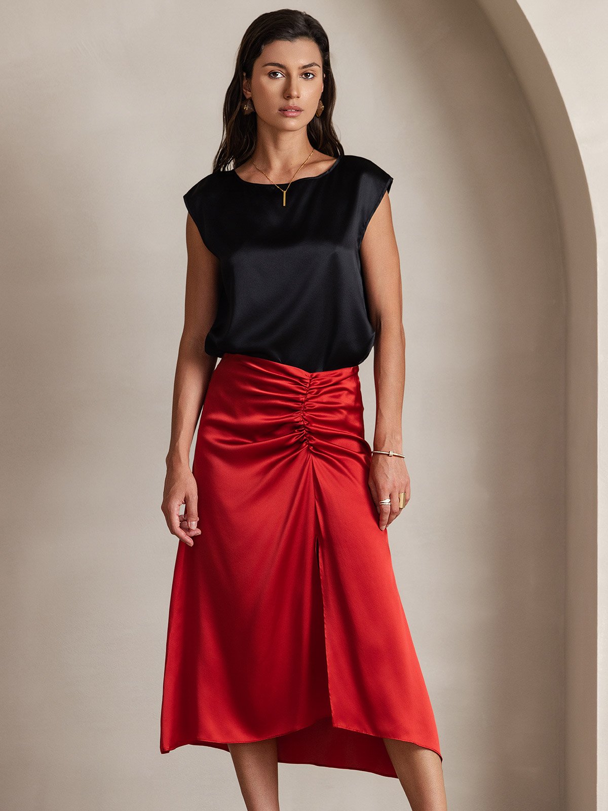19Momme Silk Cap Sleeve Tank Top