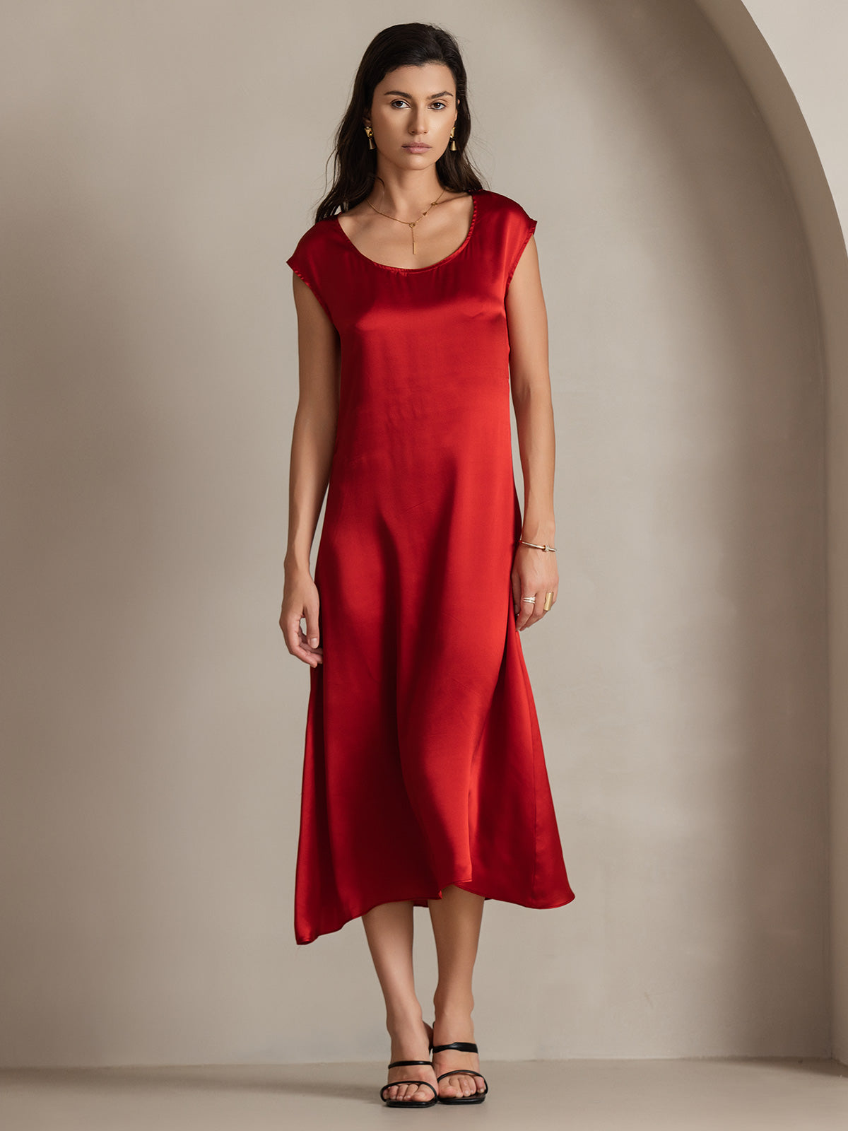 19Momme Silk U-neck Sleeveless Dress