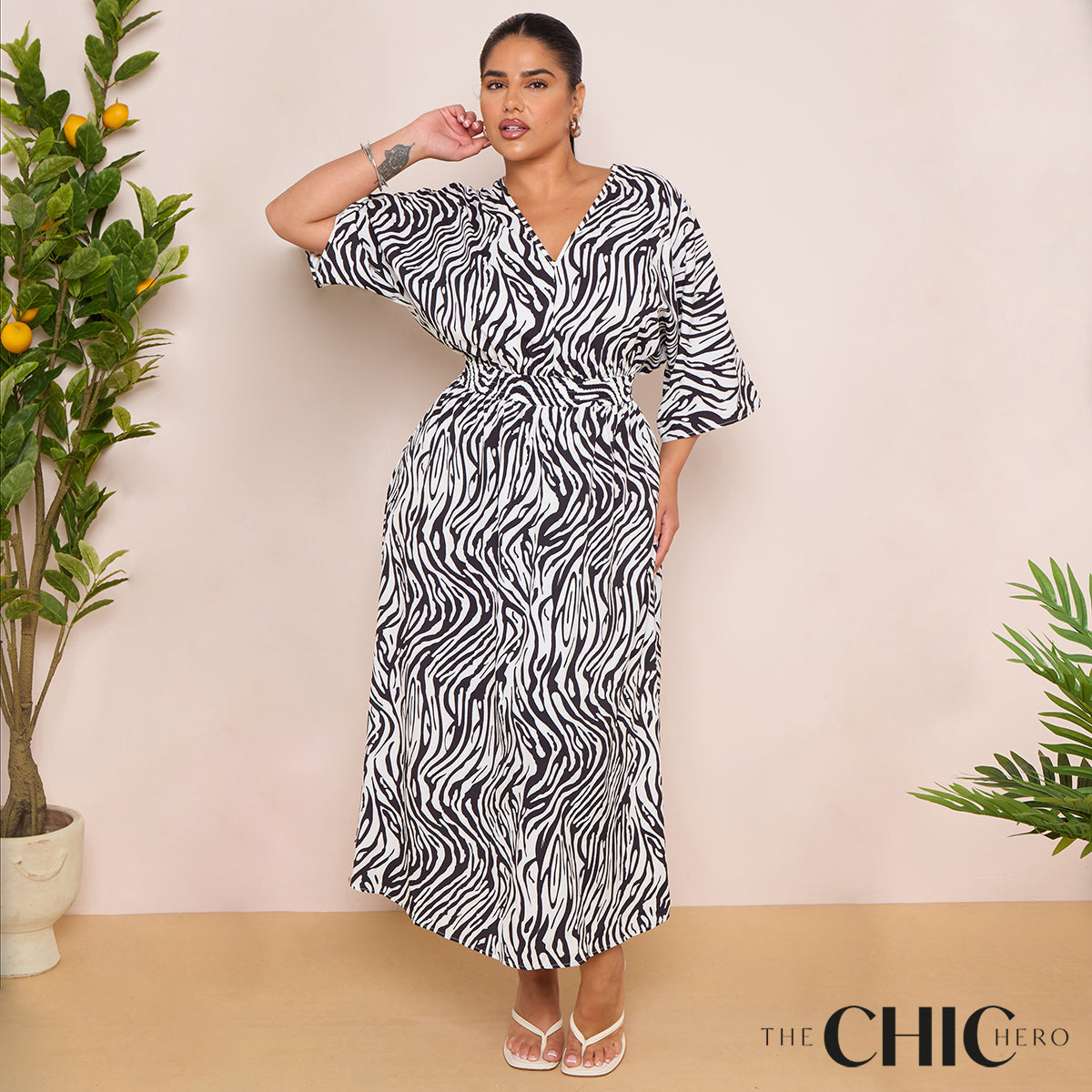 Long Sleeve Tie Back Maxi Dress in Burgundy Print