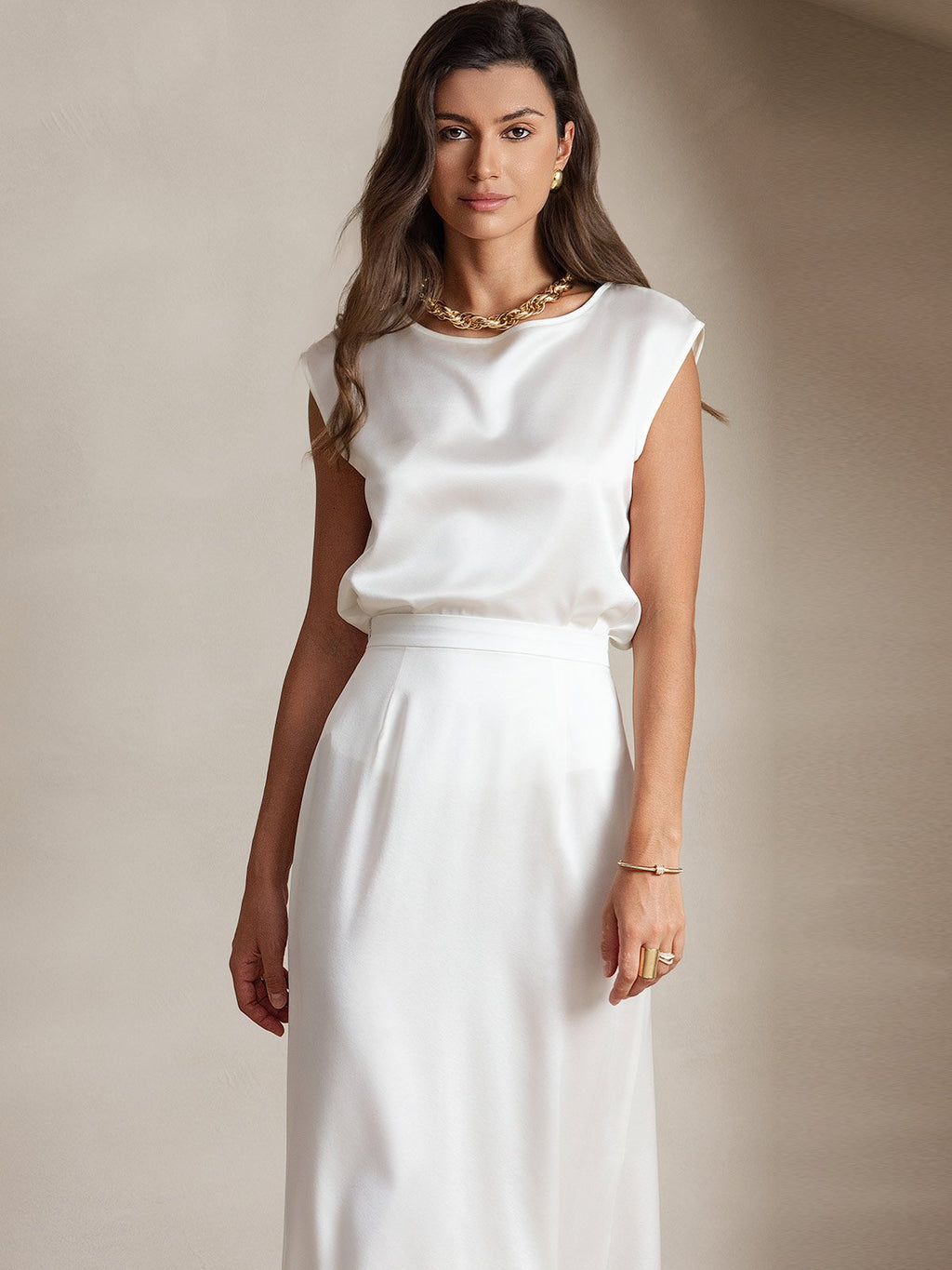 19Momme Silk Cap Sleeve Tank Top